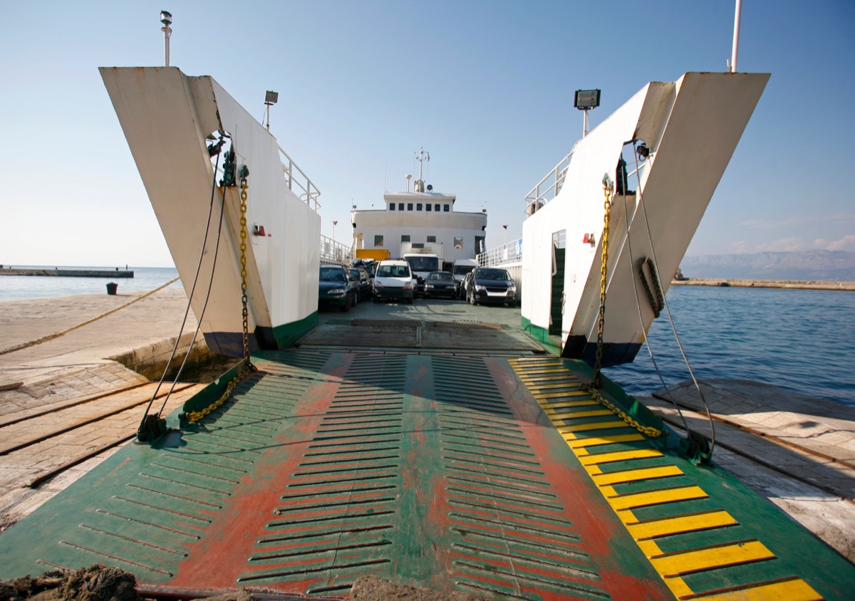 Ferry passengers boarding