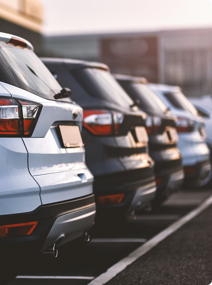 Row of rental cars